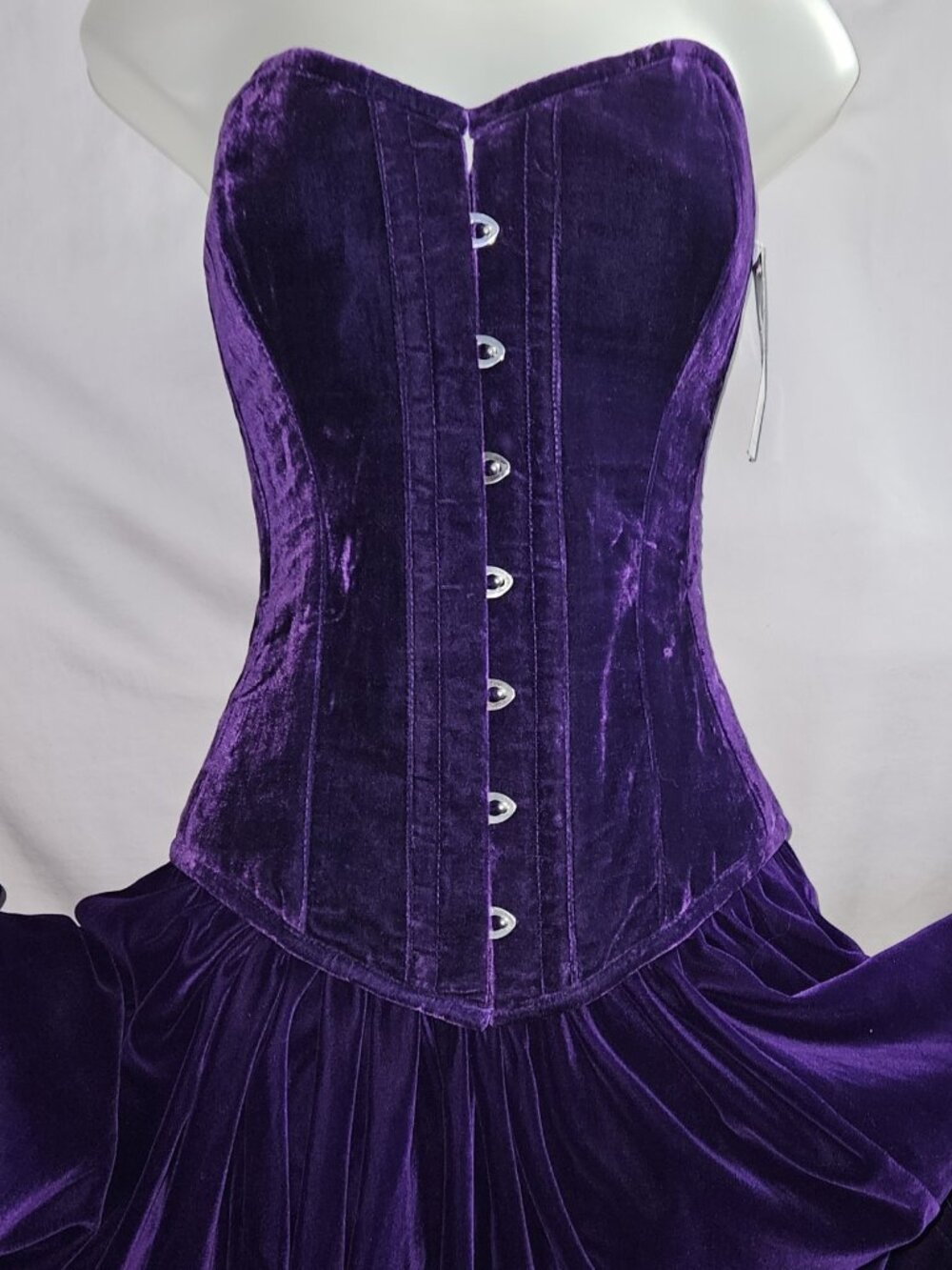 New Katrina Corset S/24" Purple Velvet Tight Lacing Steel Boned Handmade USA